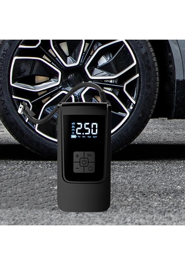 Xuweiwei Dylm Siyah Kablosuz Tasinabilir Lastik Sisirici Dijital Ekranli Usb Sarj Edilebilir Hava Kompresoru Araba Bisiklet Motosiklet Icin