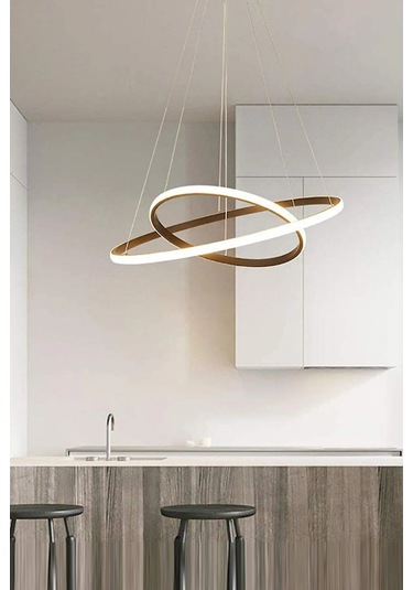 Rings 2 Eskitme Renk Salon Mutfak Beyaz Led 2 Li Avize Eskitme