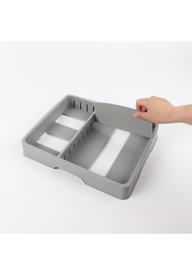 Yifomall Mutfak Rafı İçin Ayarlanabilir Plastik Kapak Depolama Kutusu - Taze Saklama Ve Düzenleme Fonksiyonuyla Çeşitli Kapakları Saklayın Gri Diğer