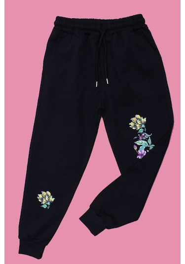 Fyk Kids Kız Çocuk 3'lü Baskılı Eşofman Altı Lacivert