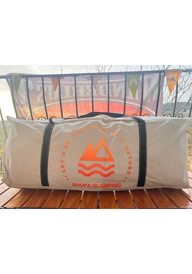 Aile Boyu Büyük Kamp Çadırı 2 Oda 1 Salon 420 305 200 Cm Bej