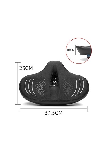 Suntek Bisiklet Koltuğu Yumuşak Geniş Pu Deri Su Siyah-gri Gri - Siyah