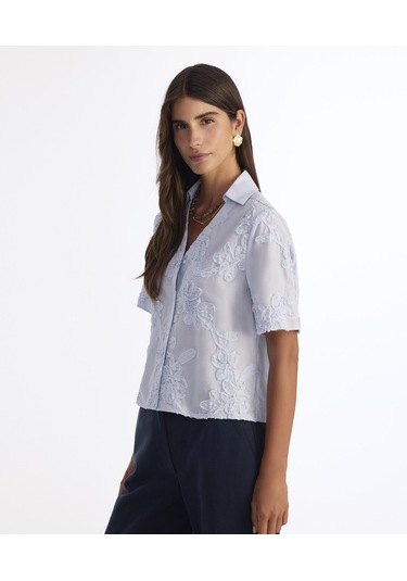 Yargıcı Kısa Kollu Gömlek 25kkgm6010x 010 Mavi