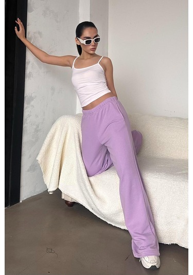 Madmext Lila Bol Paça Kadın Eşofman Altı Mg2279 Lila