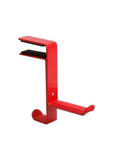 Fastbuy Kırmızı Metal Kulaklık Tutucu: Açılı, Kayma Azaltıcı, Masa Üstü Klemeli, Pu Yastıklı, Tek Bütünlük, Hızlı Montaj
