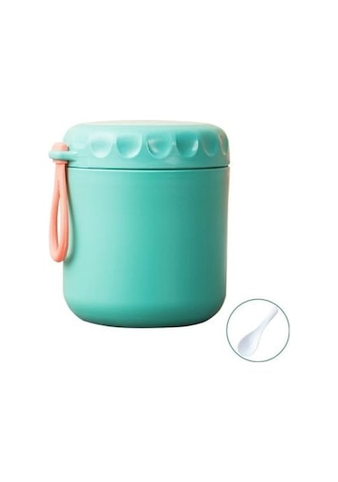 Three Beans Termal Yemek Kutusu - Paslanmaz Çelik Yalıtımlı Lunchbox - 430ml Yeşil 1 L Yeşil