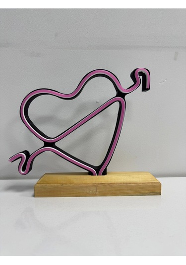 14 Şubat'a Özel Kalp Ve Ok Temalı Neon Gece Lambası Çok Renkli