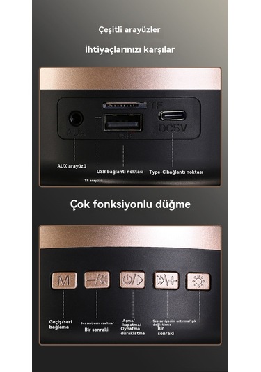 Ev Kablosuz Cam Rgb Aydınlatmalı Bluetooth Subwoofer Hoparlör