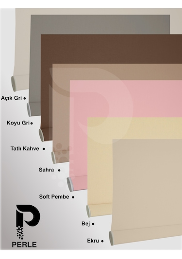 Br Perle Home Soft Pembe Rengi Düz Mekanize Stor Perde Yüksek Kalite Metropol Serisi Soft Pembe