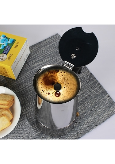 Paslanmaz Çelik Ocak Üstü 9 Cup Fincan Moka Pot Espresso Cin285-9