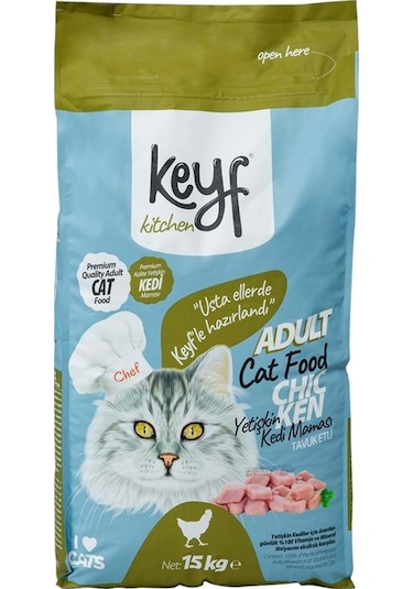 Keyf Tavuklu Yetişkin Kedi Maması 15 KG
