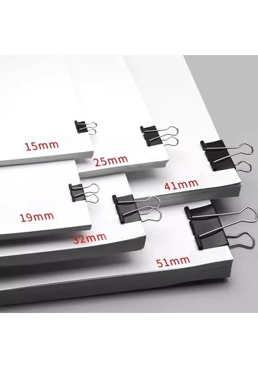 10 Adet/takım Siyah Klasör Klipsleri Foldback Metal Ataçlar
