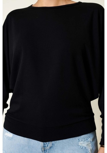 Yarasa Kol Salaş Bluz Siyah T4273 Siyah