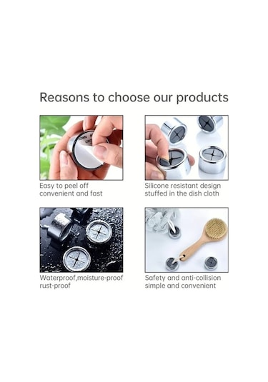 Besthome1 8'lik Banyo Kancaları: Abs Malzeme, Yumuşak Silikon Klem, Kolay Kurulum Yapıştır/sıkma - Bej Gümüş Gümüş