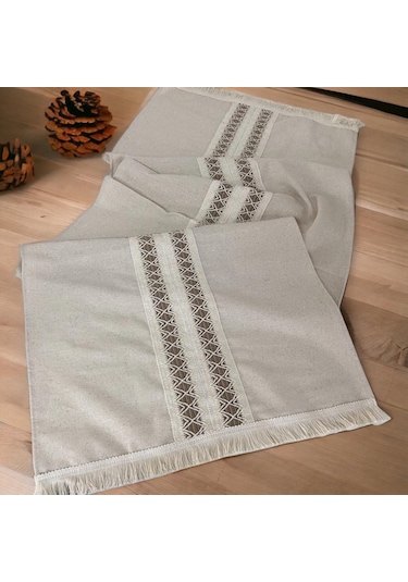 Dnc Home Tekstil Ndchome Ara Dantelli Püsküllü Runner 50 X 150 Krem
