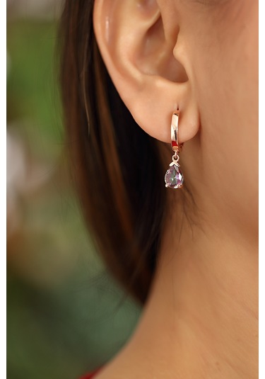 Azuris 925 Ayar Gümüş Mistik Damla Taşli Küpe N11.15373