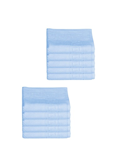 10 Lu Otel Ayak Havlusu Bukle Ayak İzli 50x70 Cm Renkli 16/2 Avs 250 Gr Mavi
