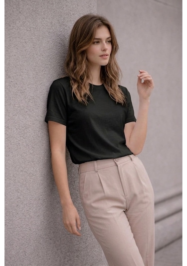 Bürke 2'li Erkek/Unisex Siyah-Lacivert Renk %100 Pamuk Bisiklet Yaka Basic Tişört