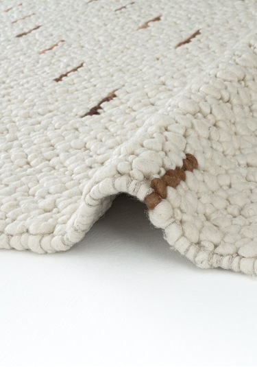 Cool Halı Elegance 06 Krem Doğal Yün Kazak Örgü Desenli El Dokuma Örgü Halı