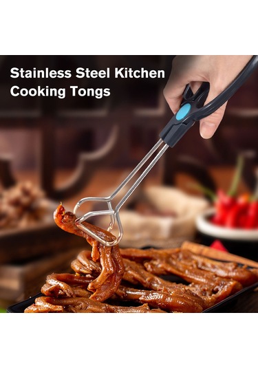 Yuntech01 Siyah Paslanmaz Çelik 430+abs Barbekü Kolu 25cm - Piknik Ve Izgara Yemek Tutucu Çok Renkli