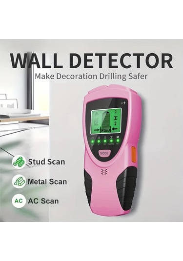 Xuweiwei Pembe Stud Dedektor 5 İn 1 Akilli Mikroislemci Cip Hd Lcd Ekranli Merkez Kenar Sensoru Ahsap Metal Tel Kiriş Boru Bulucu