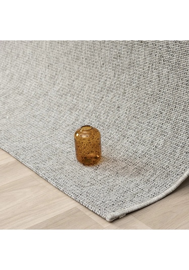 Gri Dokuma Görünümlü Modern Halı - L662grbo