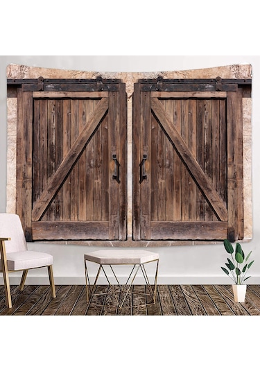 Ahşap Ahır Kapı Goblen Duvar Asılı Bohemio Vintage Hippi Halılar Yatak Odası Dekorasyon Odası Dekor Estetik Boho Battaniye