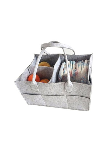 Novahub Moveevo Moda Keçe Bebek Çantası - Geniş Seyahat Oyuncak & Bez Seti Gri