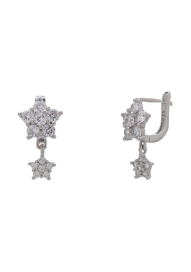 Çiçek Model-4 925 Ayar Gümüş Zirkon Taşlı Kadın Küpe Gümüş