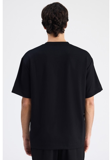 Twn Relaxed Fit Siyah Düz T-shirt 6ec146171622m 001