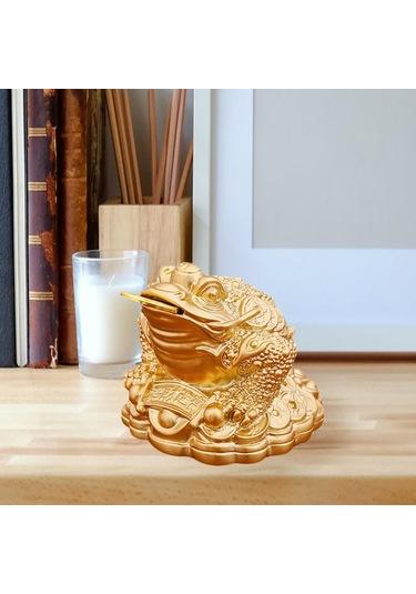 Suntek Para Kurbağa Heykeli Feng Shui Dekor Masaüstü Süsleme İsteğe Bağlı