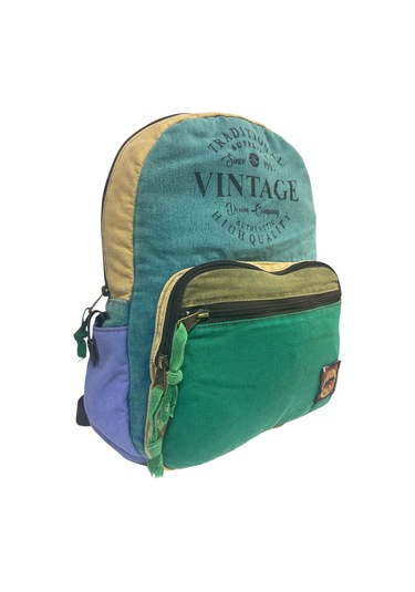 Kaliteli Renkli Vintage Disayn Günlük Sırt Gezi Okul Seyahat Çantası 31 Cm X 41 Cm Turkuaz