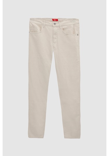 Ds Damat Comfort Fit Ekru Düz Jean Kot Beş Cepli Yıkamalı Denim Pantolon 3hcj3ort00103 E01