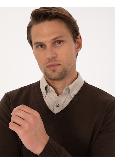 Pierre Cardin Erkek Kahverengi Kazak /triko 50314190-vr029 Kahverengi