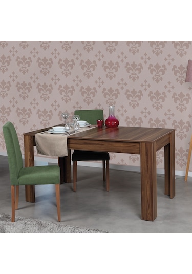 Pasifichome Oblo Açılır Mutfak Masası Ceviz / Açılır Kapanır Yemek Masası