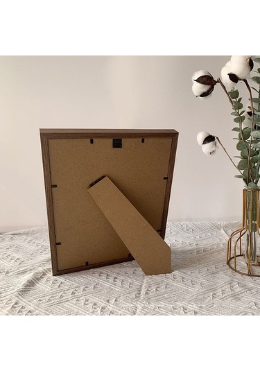 Tongxida Kahve Tohumu Ahşap Kare Çerçeve, Mdf, Ev Dekorasyonu, Masaüstü, 20.3x25.4cm