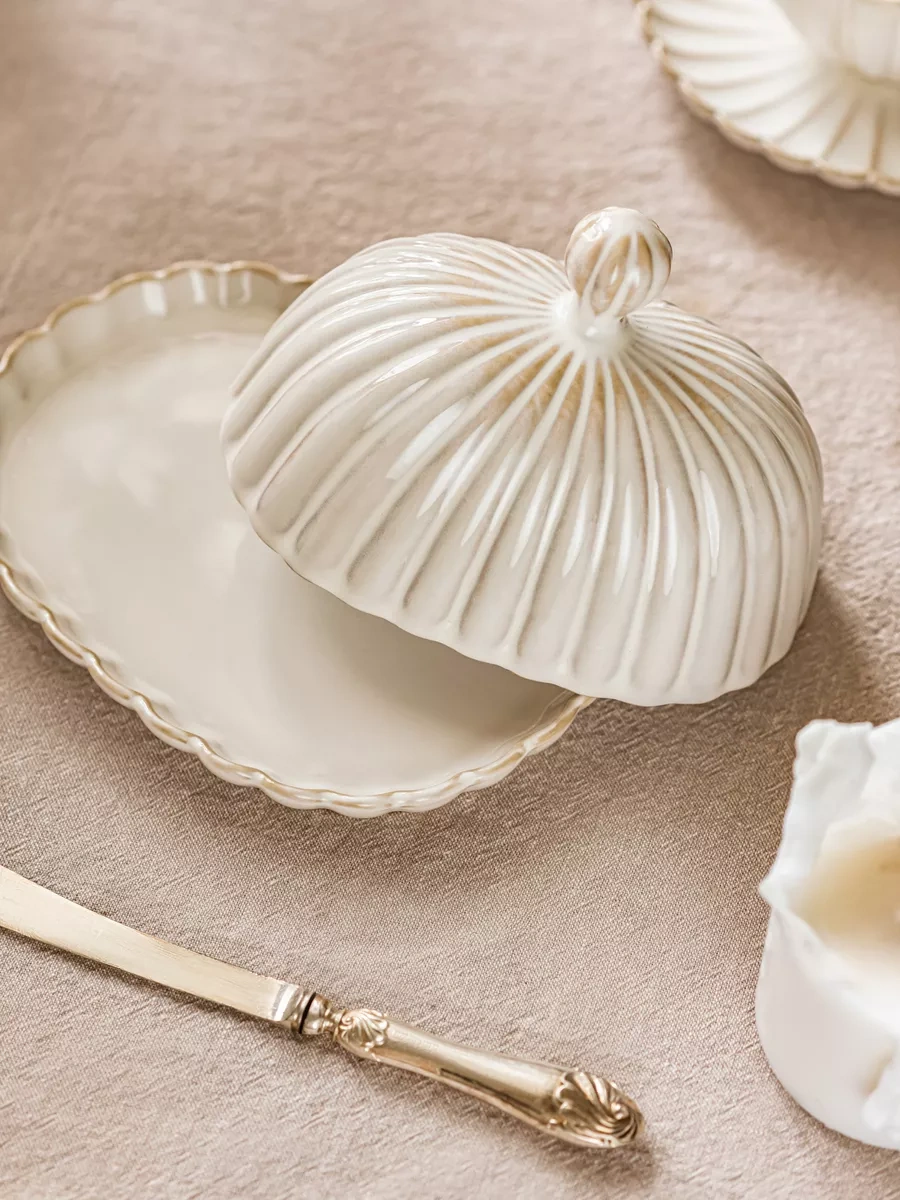 Roomi Kapaklı Seramik Tereyağı Kabı 182652722 Sütlü