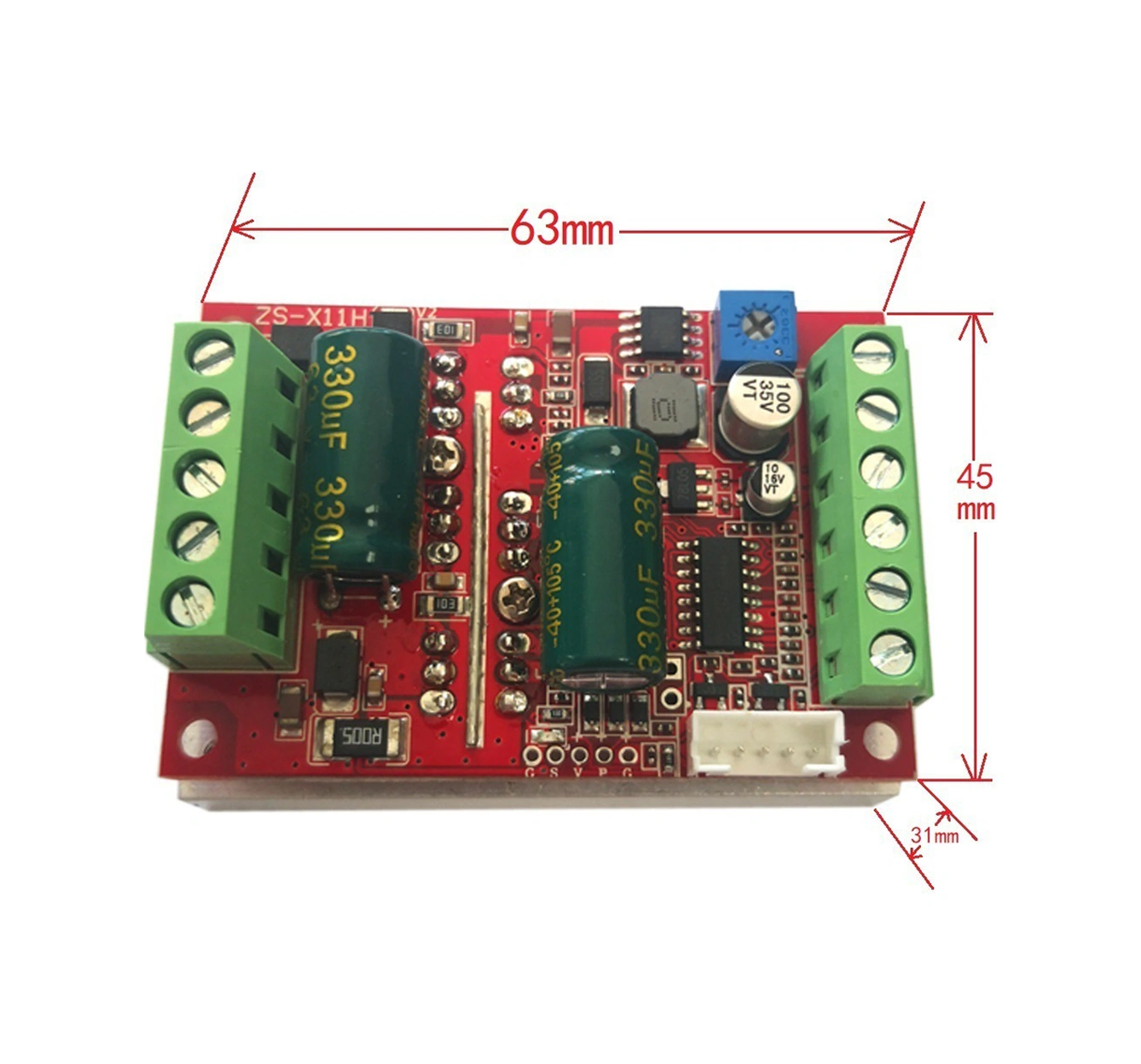 Yunboo 6-60v Geniş Voltajlı 400w Bldc Kontrolcü, 20a Akım, Pwm Ve 0-5v Analog Kontrol, Halka Motor Sürücü Kartı