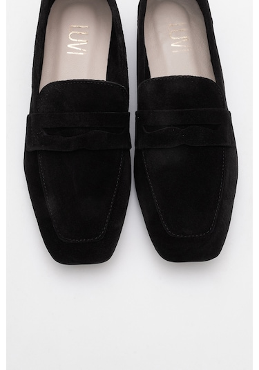 Luvishoes Luvi Shoes Morne Siyah Süet Hakiki Deri Kadın Loafer Ayakkabı SIYAH SUET