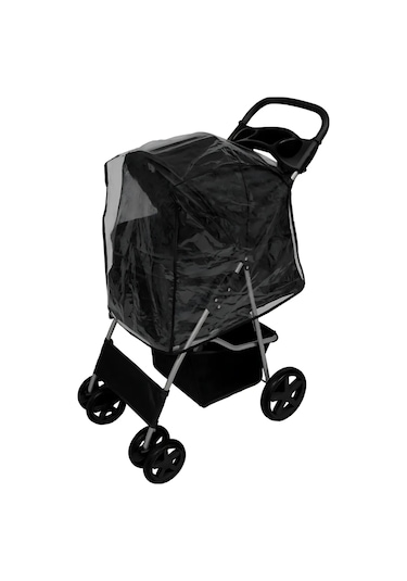 Petcars Şeffaf Köpek Ve Kedi Arabası Yağmurluğu Pembe