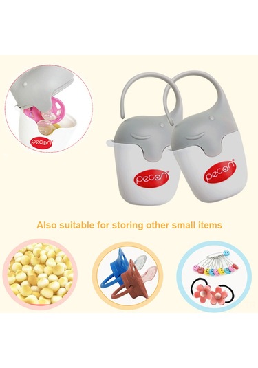 Qingmipy Beyaz Bebek Emzik Saklama Kutusu, Taşınabilir, Toz Geçirmez, Askılı, Pp Malzeme, 13.5x8cm Boyutunda, Pratik Ve Fonksiyonel.