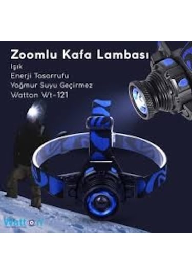 Watton Q5 Şarjlı Kafa Feneri Led Işıklı Lamba Wt-121 Siyah