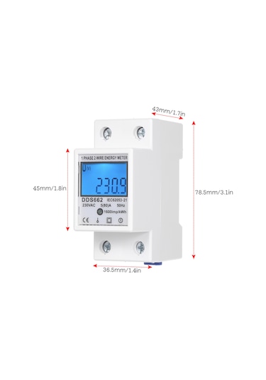 Reedark "230v Tek Fazlı Led Ekranlı Elektrik Sayacı - Dds662 Model, 5-80a Akım"