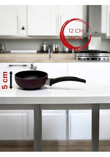 Doremcy 12 Cm Teflon Mini Wok Sos Tava Seti Mini Sos Tavası Çok Renkli