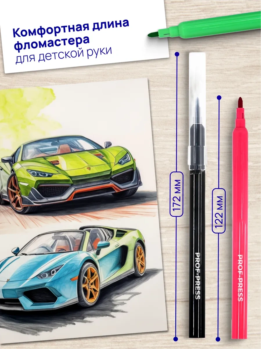 Prof-press Su Bazlı 18 Renkli Keçeli Kalemler 384789187