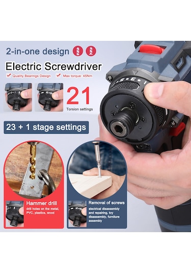 Hallow 45NM Torklu 16.8V Çok Fonksiyonlu Elektrikli Tornavida