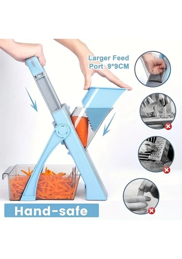 Dashanshop Genaı Çok Amaçlı Manuel Sebze Doğrayıcı Green Ayarlanabilir Gıda Kesici Çıkarılabilir Paslanmaz Çelik Bıçak Abs Mutfak Aleti Patates Salatalık Soğan Kesme İçin 1 Parça