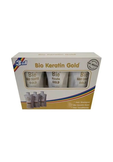Bio Keratin Gold Kalıcı Brezilya Fönü Şampuan + Keratin ve Saç Bakım Kremi 700 ML