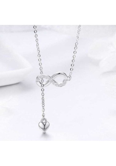 Novahub 925 Ayar Gümüş Infinity Zincir Kolye Kadınlar İçin Bamoer Aşk Hediyesi Gümüş Kolye, Torun, Anne, Kız, Teyze, Kız Kardeşler İçin Mükemmel Hediye Çok Renkli