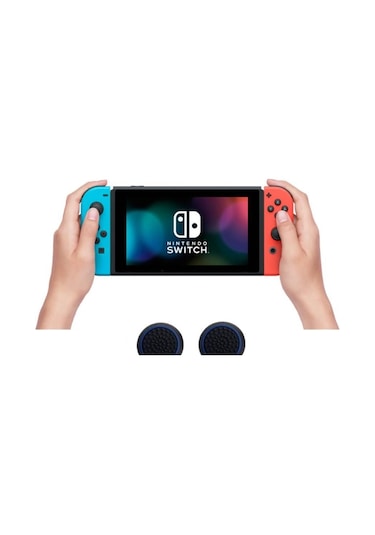 Nintendo Switch Analog Koruyucu Başlık Silikon Kılıfı 2'li Mavi